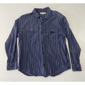 Madewell Shirt Mens M Blue‎ White Striped Cotton Button Up Workwear Camp